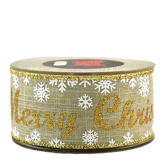Ribbon 9mt, 55mm Christmas Fashion Gold *ETA Nov